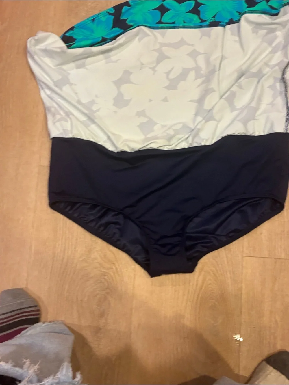 Navy & Teal Tropical Swimwear Bottom Skort - Vibrant Leaf Print 20W NWT